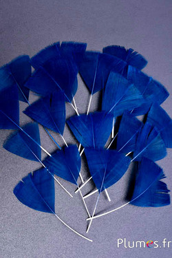 Blütenblätter aus Federn - 6-8 cm x 3-4 cm - nachtblau